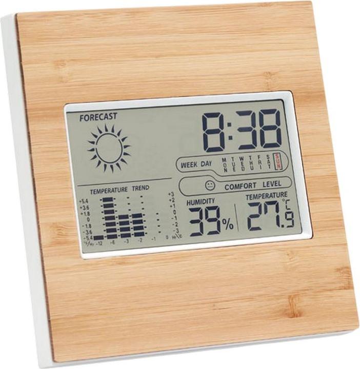 Actual product image MidOcean Bamboo Digital Desk Clock