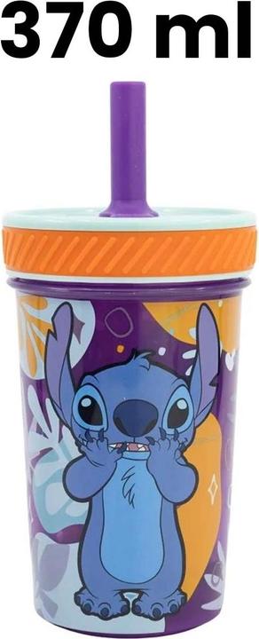Produktbild Stor Stitch "Aloha" - Drop Safe - Auslaufsicherer Becher mit Silikonstrohhalm (370 ml)