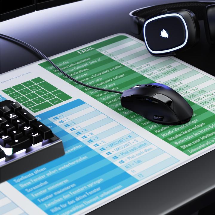 Immagine prodotto Titanwolf Mauspad XXL Speed Mousepad 900 x 400 x 3 mm, Gamingauflage, Geschwindigkeit & Präzision, MS Keyboard (XXL)