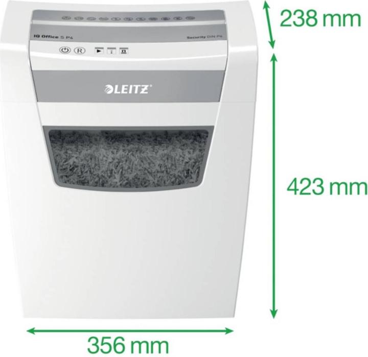Actual product image Leitz IQ Office S EU document shredder 12 sheet particle cut 4 x 28 mm P-4 23 l (Particle cut)