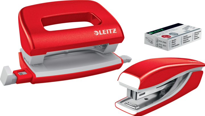 Produktbild Leitz Locher + Hefter WOW metallic rot