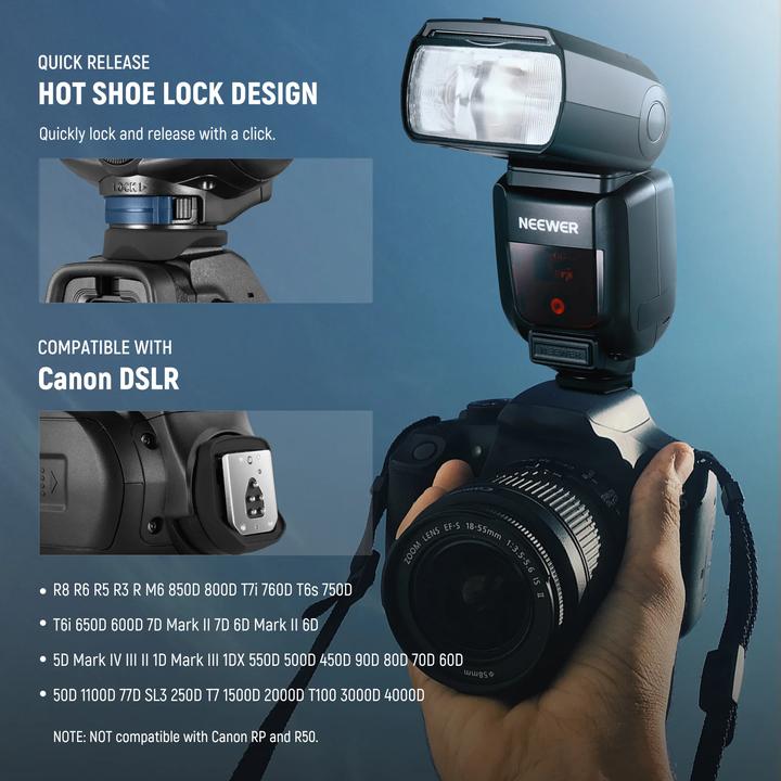 Actual product image Neewer NW760-C TTL Flash Speedlite (Plug-on flash, Canon)