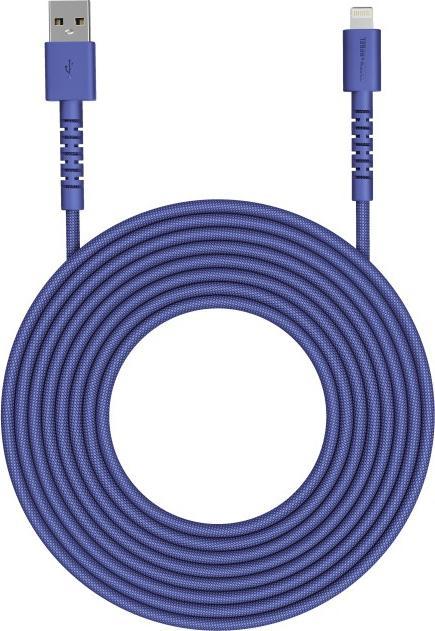 Image du produit Fresh'N Rebel Fresh 'n Rebel USB-A zu Lightning silicone geflochtenes Kabel "FlexWave" 2m, True Blue (2 m, 12 W)