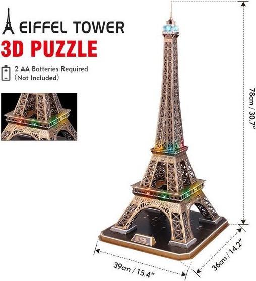 Immagine prodotto Cubicfun PUZZLE 3D Torre Eiffel (La luce) (84 pezzi)