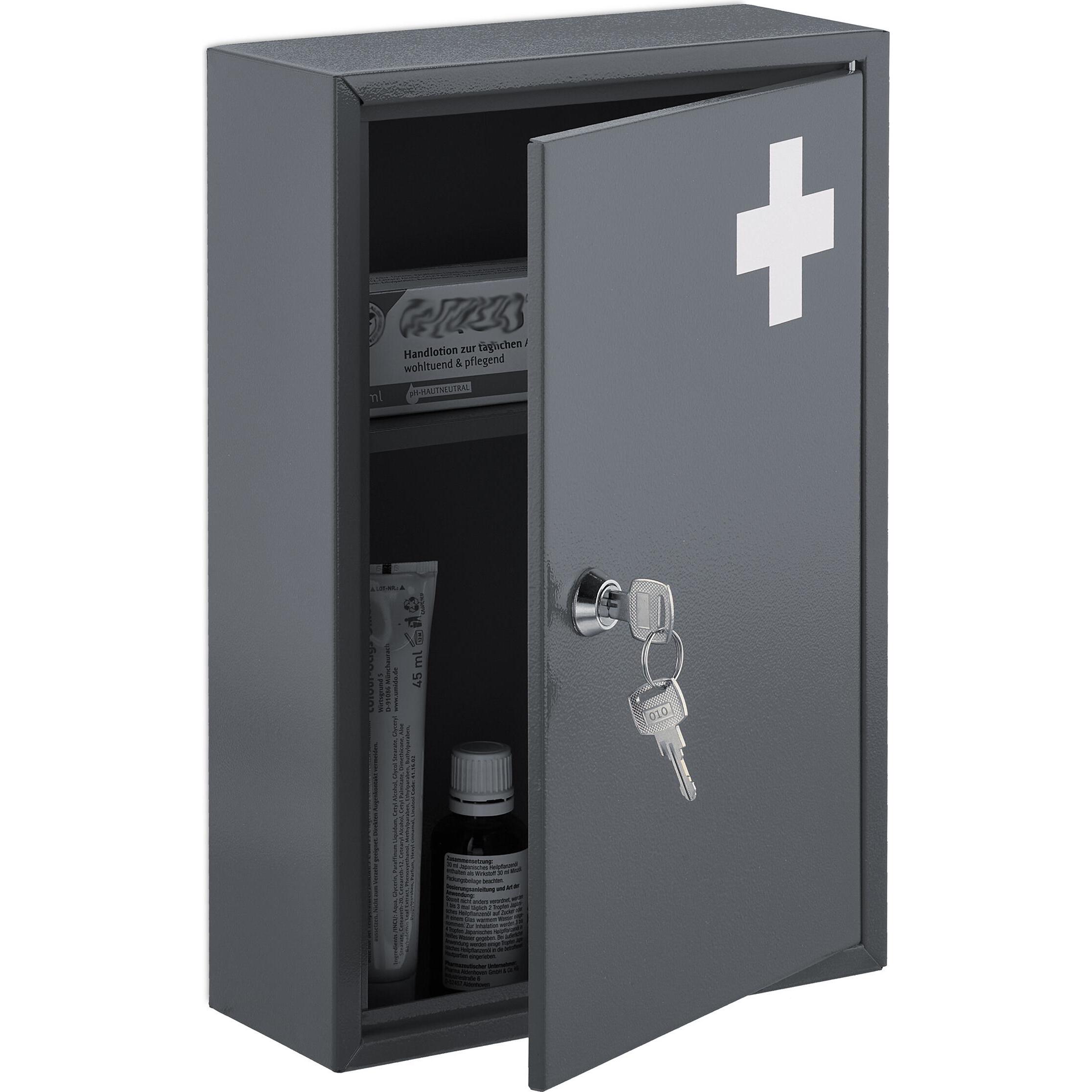 Relaxdays, Badezimmerschrank, Medizinschrank (21.5 x 9.5 x 32 cm)