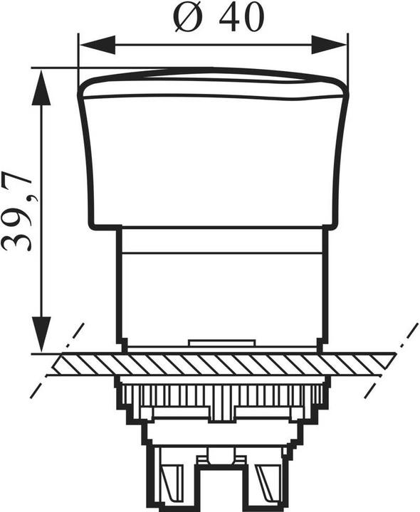 Produktbild Baco Not Aus Schalter L22DR01B Front Kunststoff, Schwarz, mit Statusanzeige 600 V 10 A IP69K 1 St.