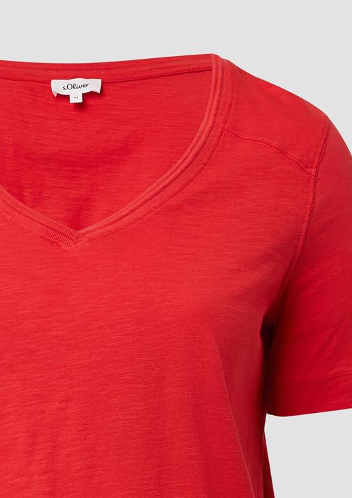 Produktbild S.Oliver T-Shirt T-Shirt aus Flammgarn mit V-Ausschnitt (46)