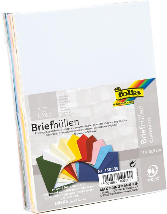 Actual product image Magni 150599 - Envelopes, envelopes, envelopes, gummed, approx. 11 x 15.5 cm, suitable for DIN A6 (C6, 50 x)
