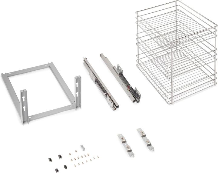 Actual product image Emuca Supra uitschuifbare wagen met zachte sluiting aan de onderkant, module 400mm, Staal, Verchroom