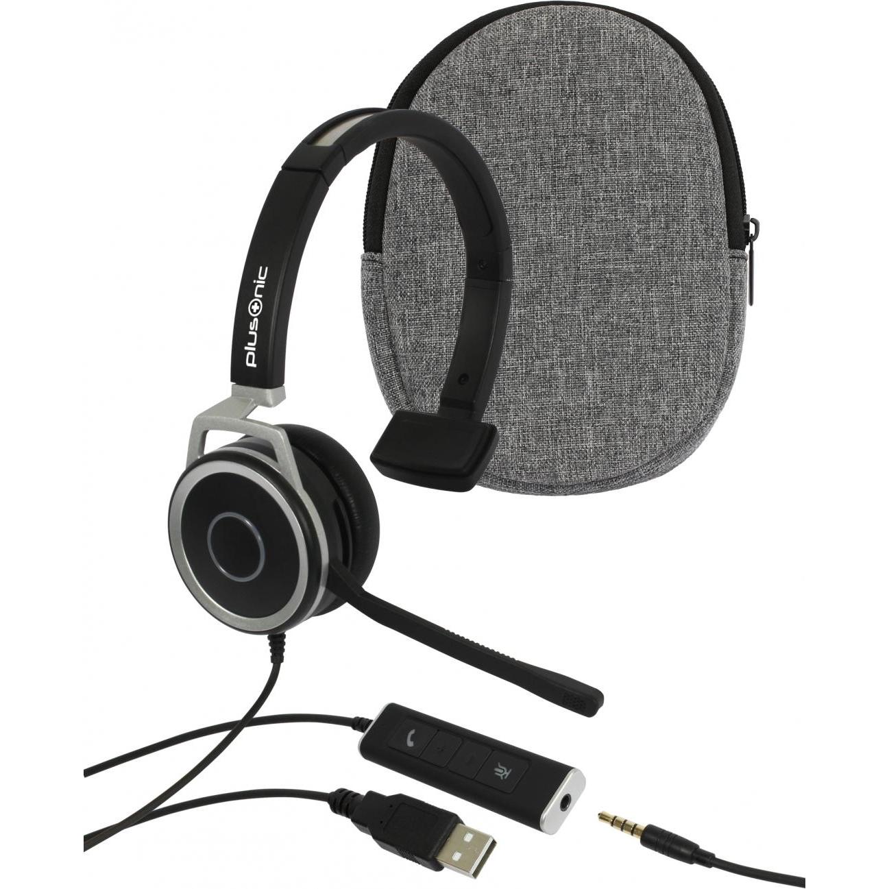 Thumbnail - Plusonic Business Headset, 15.1P, monaural, USB & 3,5mm Klinke (Kabelgebunden, USB-A), Office Headset