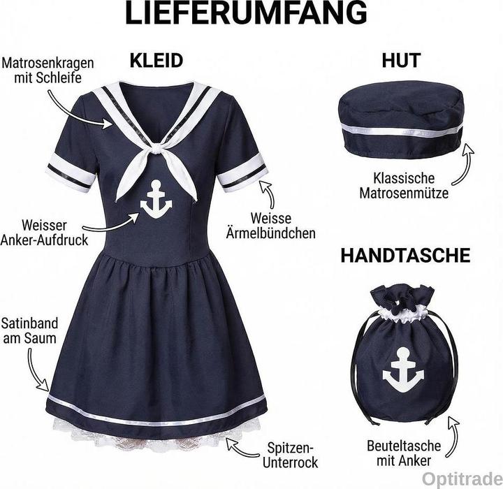 Immagine prodotto Dressforfun Costume da donna moglie di un marinaio (L)