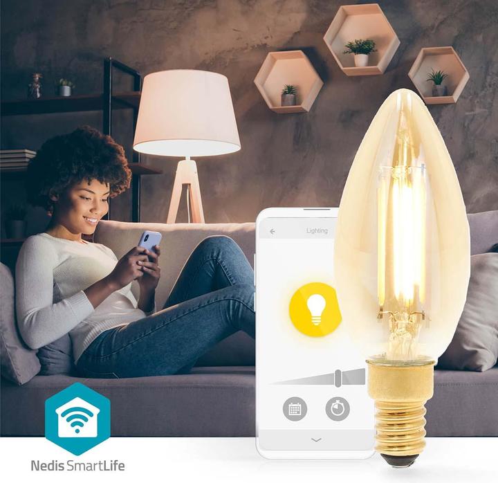 Produktbild Nedis WIFILRF10C37 Smartlife LED Filament Lampe WLAN E14 470 lm 4.9 W Warmweiss 1800 - 3000 K Glas A (E14, 470 lm, 1x)