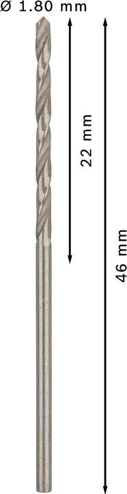 Produktbild Bosch Professional Zubehör PRO Metal HSS-G Spiralbohrer, 1,8 x 22 x 46 mm (1.8 mm)