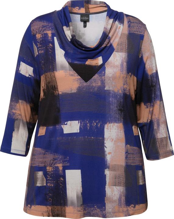 Produktbild Ulla Popken Shirt, bedruckt, Wasserfall-Ausschnitt, 3/4-Arm (46, 48)