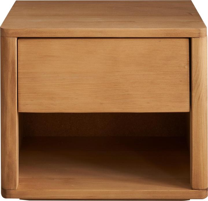 Actual product image Schlafkontor Hilla bedside cabinet solid softwood/oak-coloured/1 open compartment + drawer (48 x 38 x 41 cm)