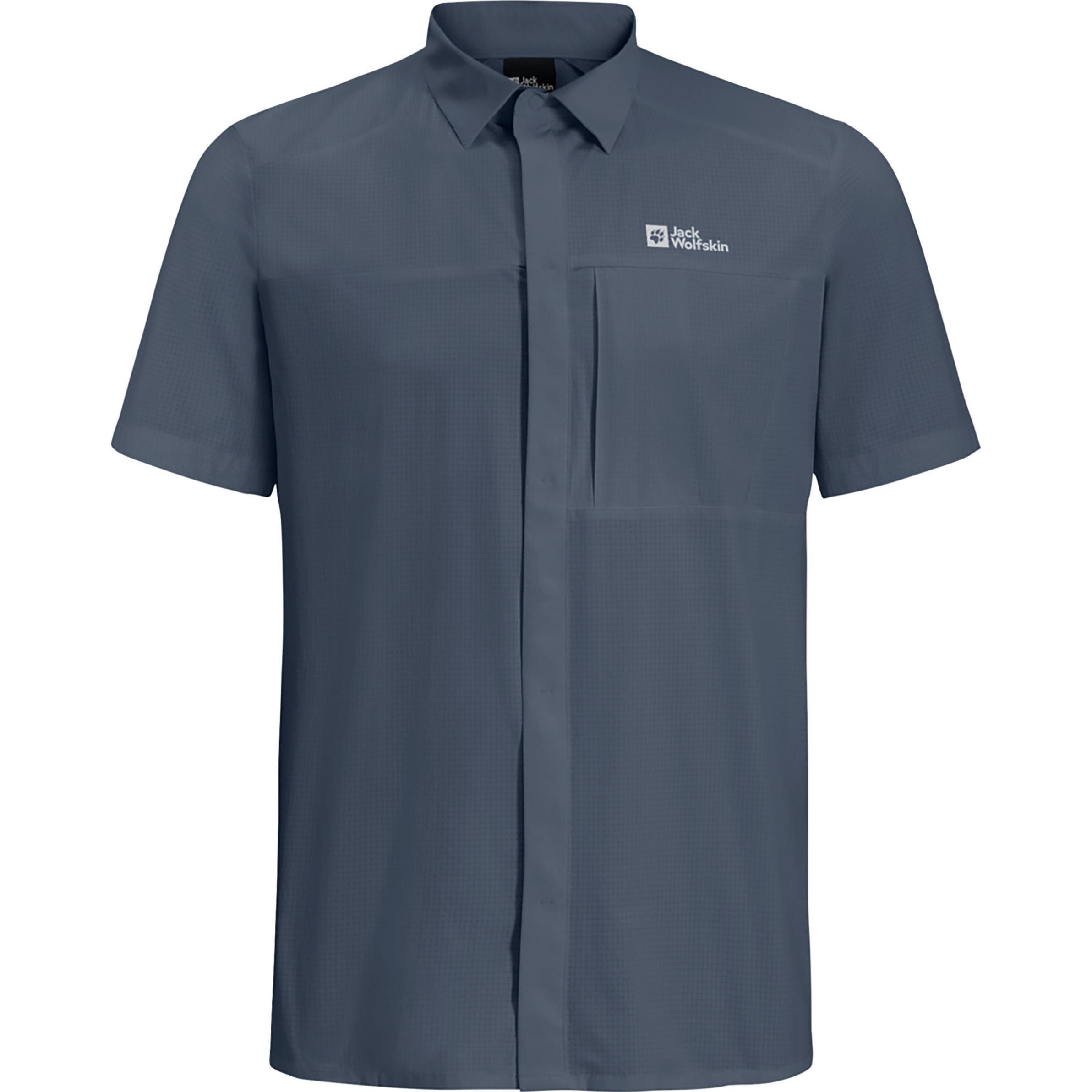 Jack Wolfskin, Herren, Hemd, Vandra S/S Shirt M, Blau, (L)