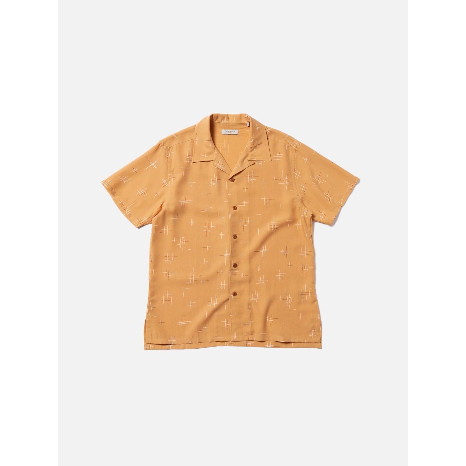 Nudie Jeans, Herren, Hemd, Arvid 50s Hawaii, Orange, (L)