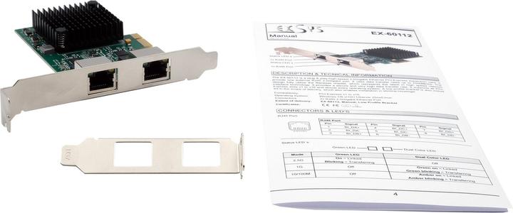 Actual product image Exsys GmbH Dual PCIe network card 2.5 Gigabit (PCI-E x1)