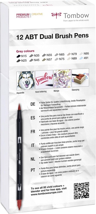 Produktbild Tombow ABT Dual Brush Pen (Black-Grey, 12 x)