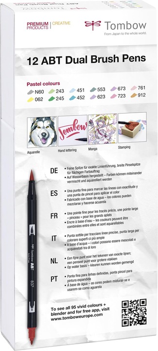 Actual product image Tombow ABT Dual Brush Pen (Pastel combination, 12 x)