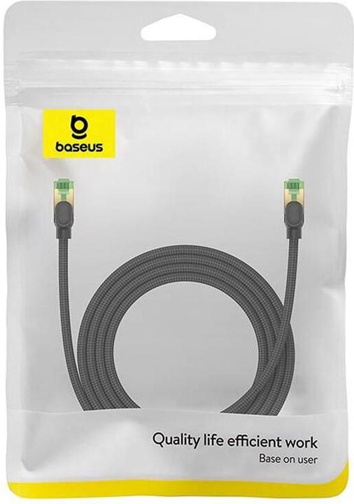 Actual product image Baseus Braided network cable cat.8 Ethernet RJ45, 40Gbps, 2m (black) (CAT8.1, 2 m)