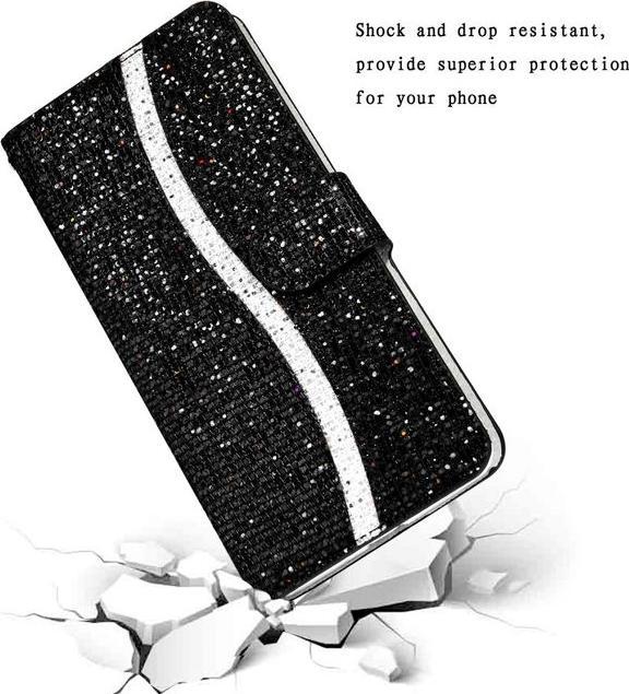 Immagine prodotto MU Style Copertina in pelle glitterata con strisce (Apple iPhone 7, Apple iPhone 8, Apple iPhone SE (seconda generazione), Apple iPhone SE (terza generazione))