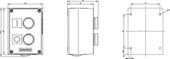 Immagine prodotto Siemens Alloggiamento per unità di controllo rotondo da 22 mm 3SU185