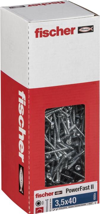 Produktbild Fischer PowerFast II 3,5x40 SK TX TG blvz 1000 (1000 Schrauben pro Stück, 3.5 x 40 mm)