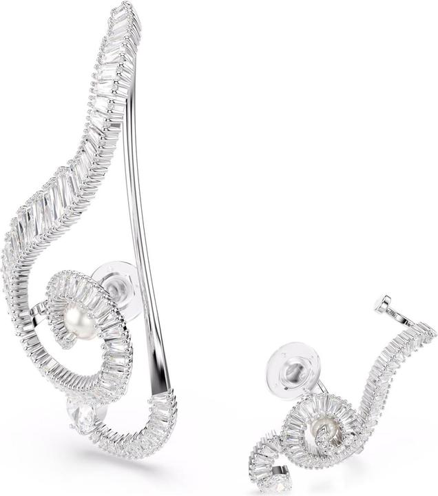 Immagine prodotto Swarovski x Ariana Grande Ohrclips Asymmetrisches Design Kristallperle Baguette Schliff Weiss Rhodiniert (Metallo Swarovski)
