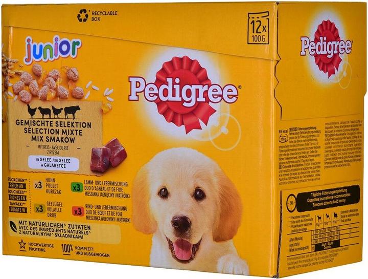Immagine prodotto Pedigree Junior Selection Mix - Cibo umido per cani - 12x100 g (Junior, 12 pz., 1200 g)