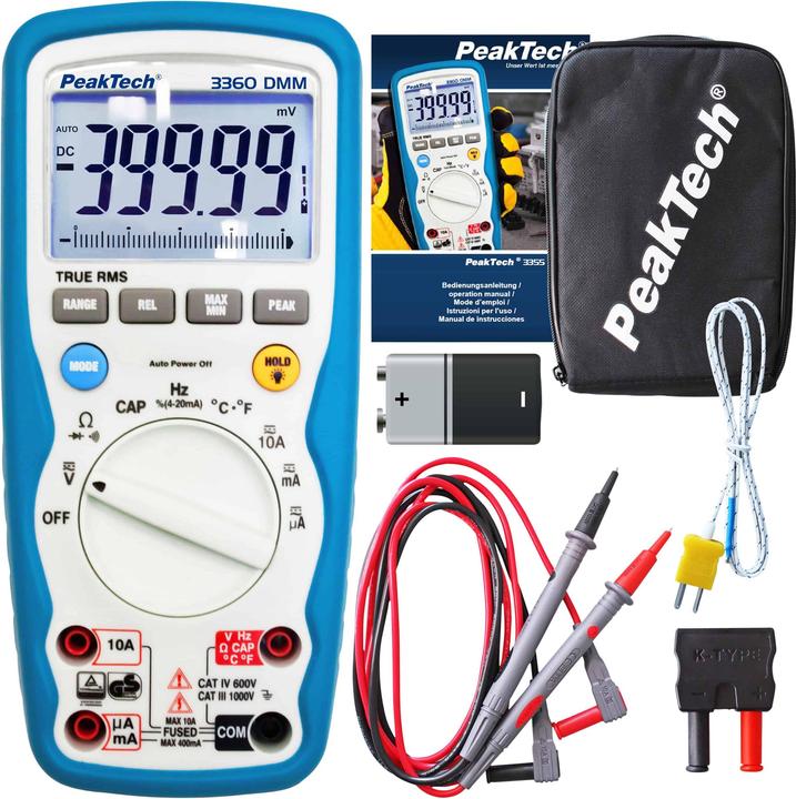 Produktbild Peaktech P 3360 True RMS Digitalmultimeter (CAT III 1000V, CAT IV 600V)