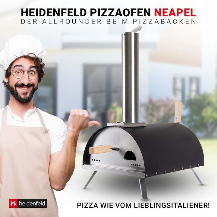 Produktbild Heidenfeld Pellet-Pizzaofen Neapel Hybrid Gas 500° Pizzastein Pizza Ofen Outdoor (Pellet / Gasbrenne (Pizzaofen Gas, Pizzaofen Holz)