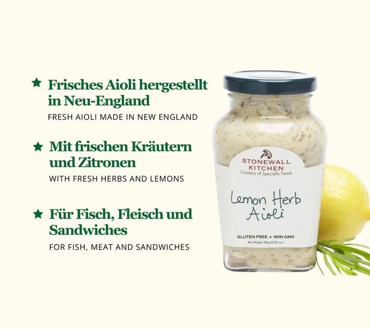 Actual product image Stonewall kitchen Lemon Herb Aioli (291 g)