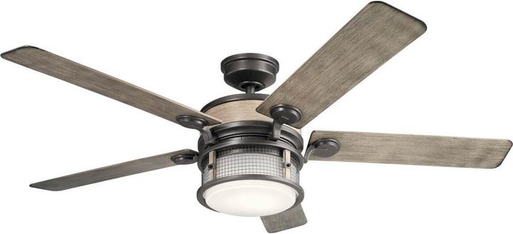 Elstead Lighting Ventilatore da soffitto silenzioso Ahrendale con luce LED Ø152cm IP44 per esterni + telecomando (36.20 dB)