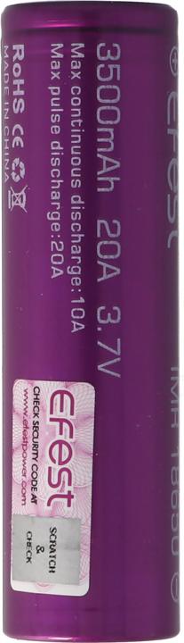 Produktbild Efest Akku Purple IMR 18650 (Flat Top) (1 Stk., 18650, 3500 mAh)