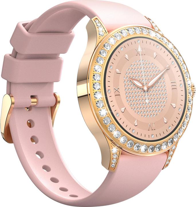 Actual product image Giewont Veltori VT360-1 Damen-Smartwatch, rosa Silikonarmband