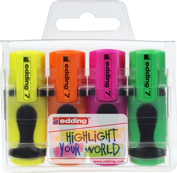 Edding Highlighter 7 Mini set of 4 (Multicoloured, 1 mm, 4 x)