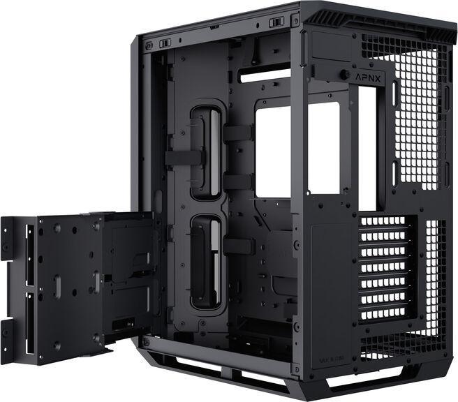 Image du produit APNX V1 Boîtier PC, tour midi, ATX, verre trempé - noir (ATX, Mini-ITX, mATX)