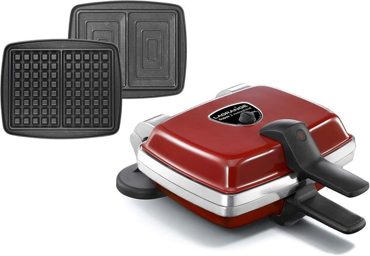 Actual product image Lagrange Waffle iron Super 2 nonstick coating red waffle plates croque monsieur