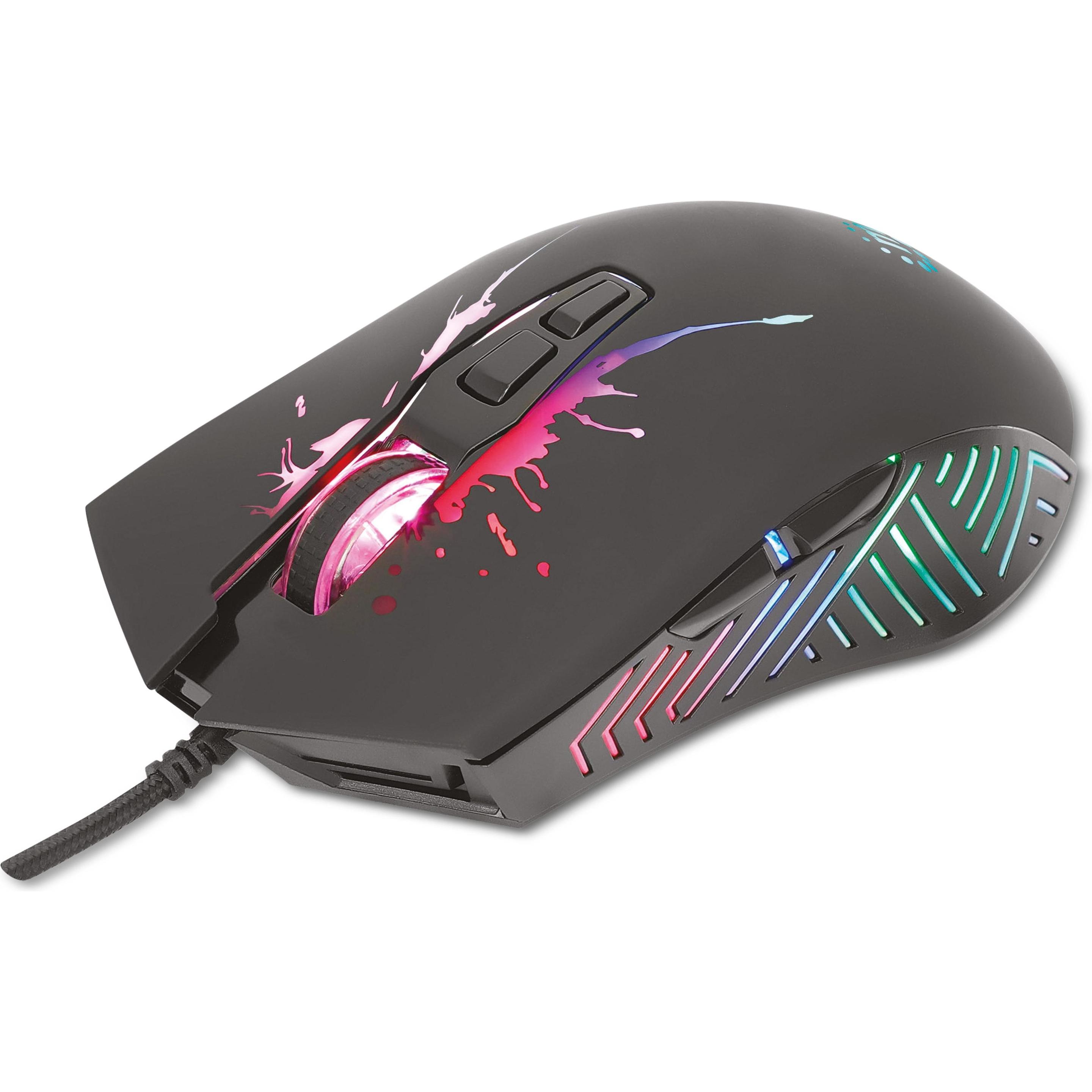 Manhattan RGB LED Optische USB-Gaming-Maus (Kabelgebunden), Maus, Schwarz