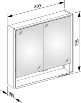 Produktbild Keuco Spiegelschrank ROYAL LUMOS 800x735x165mm sil-gebz-elo A++