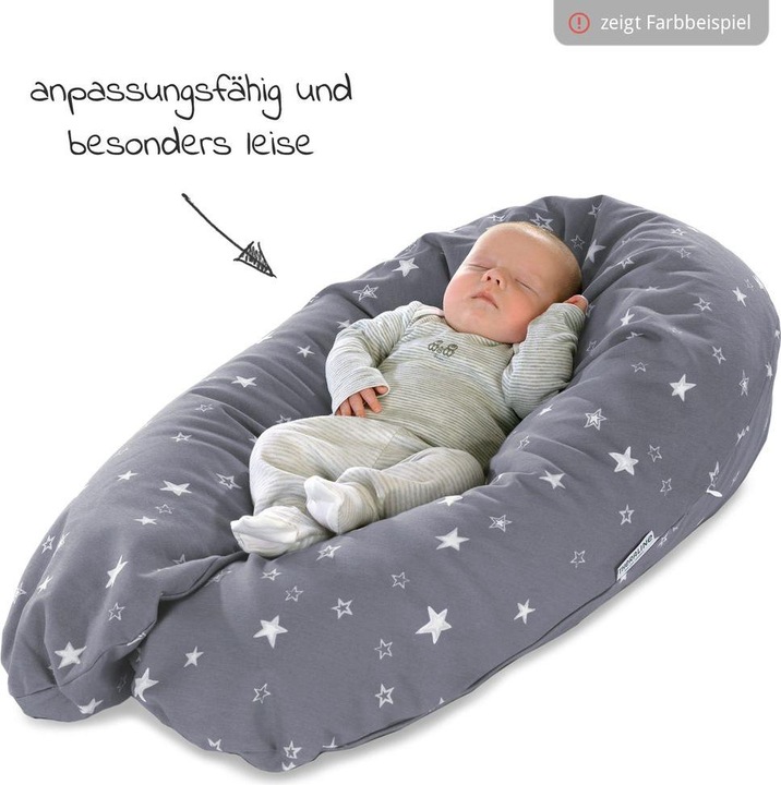 Actual product image Theraline Nursing pillow "The Original" with micro pearl filling incl. cover 190 cm (38 cm)