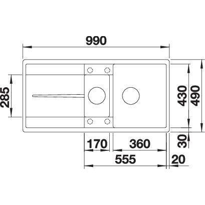 Thumbnail - Blanco, Spülbecken, METRA 6 S-F (99 cm, 49 cm)