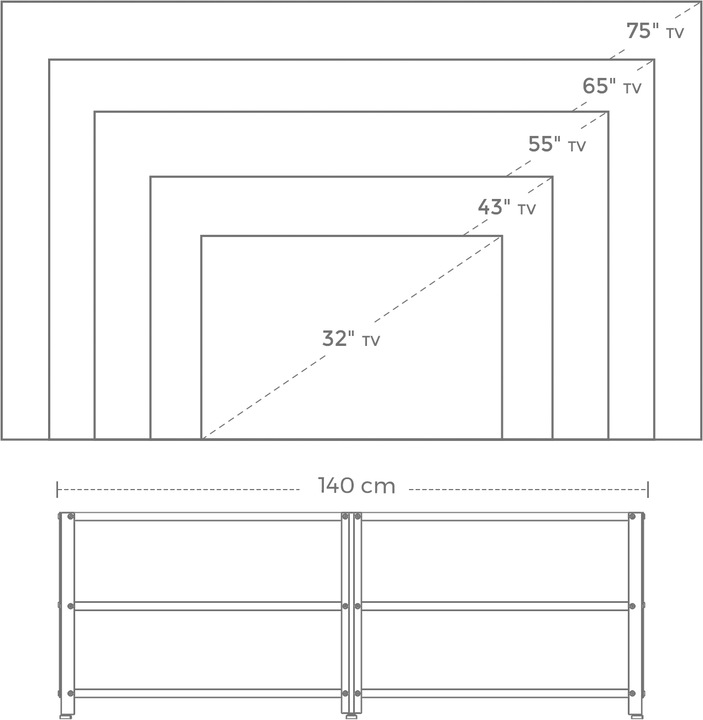 Actual product image Songmics Finn (140 x 39 x 52 cm)