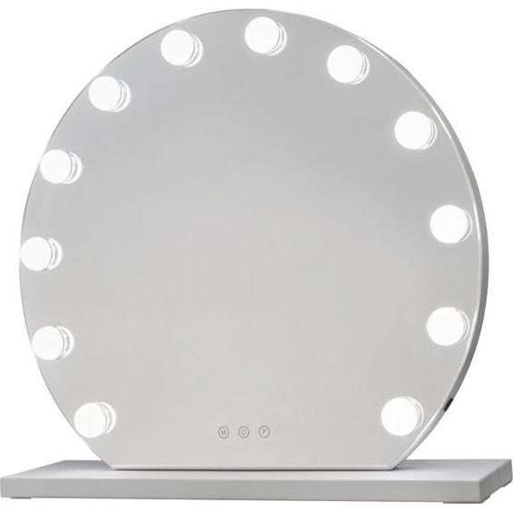 Glow up, Specchio cosmetico, - Makeup Artist Mirror - Round w. 12 LED Lamps - White