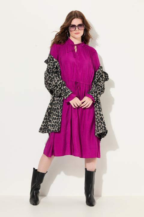 Produktbild Ulla Popken Kleid, A-Linie, Rüschen-Stehkragen, Langarm (54)