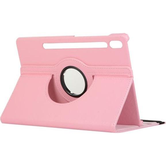 Thumbnail - MU Classic Rotierbare Leder Hülle (Galaxy Tab S7+), Tablet Hülle, Pink
