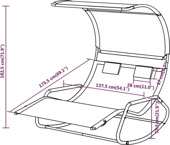 Immagine prodotto vidaXL Doppel-Sonnenliege (175.50 cm)