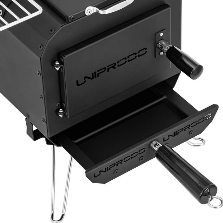 Actual product image Uniprodo Tent stove - black - foldable - 382 x 250 x 231 mm - carbon steel