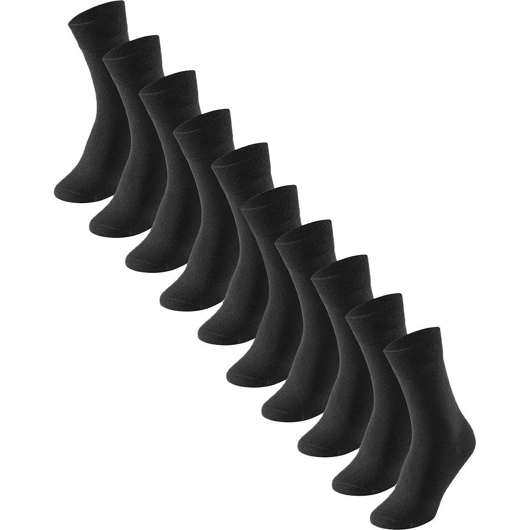 Schiesser, Herren, Socken, 10er Pack Bluebird Socken, Schwarz, (10er Pack, 43 - 46)
